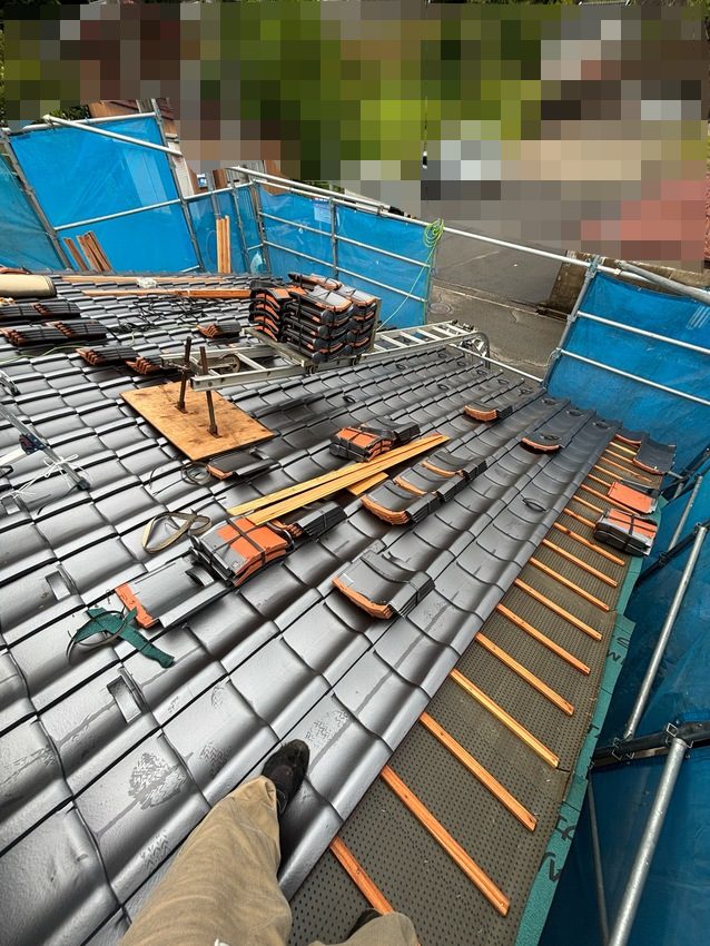 【新築】《9月中旬》兵庫県豊岡市｜瓦葺き、大工工事始まりました！