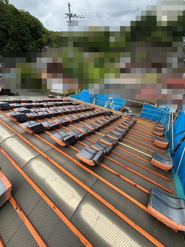 【新築】《9月中旬》兵庫県豊岡市｜瓦葺き、大工工事始まりました！